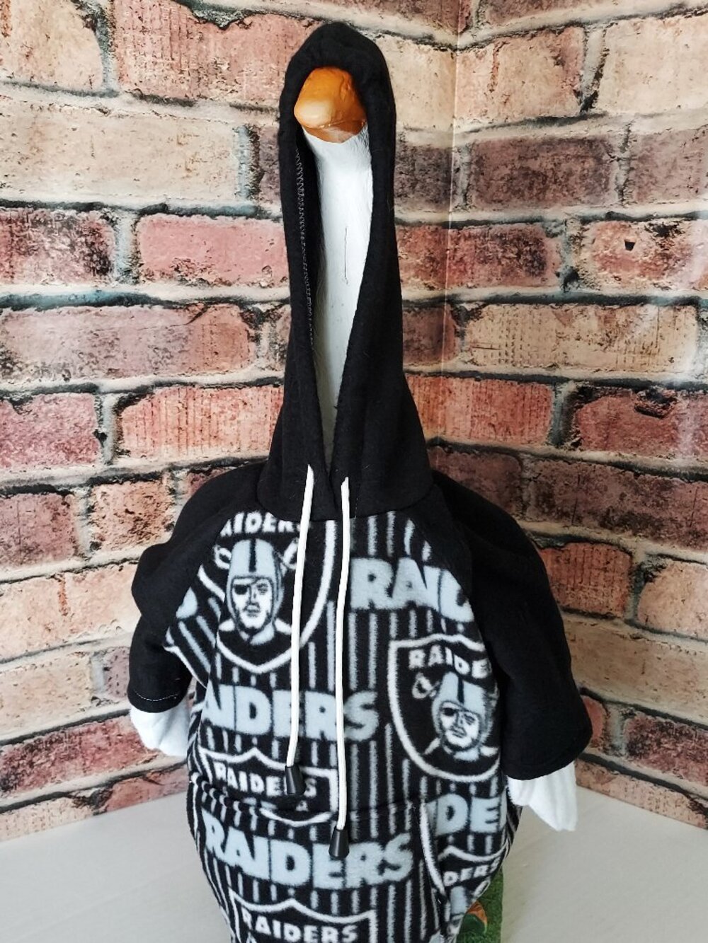 Raiders Porch Goose Outfit – Fits 23" -24" Handmade, goose Hoodie Garden Decor L